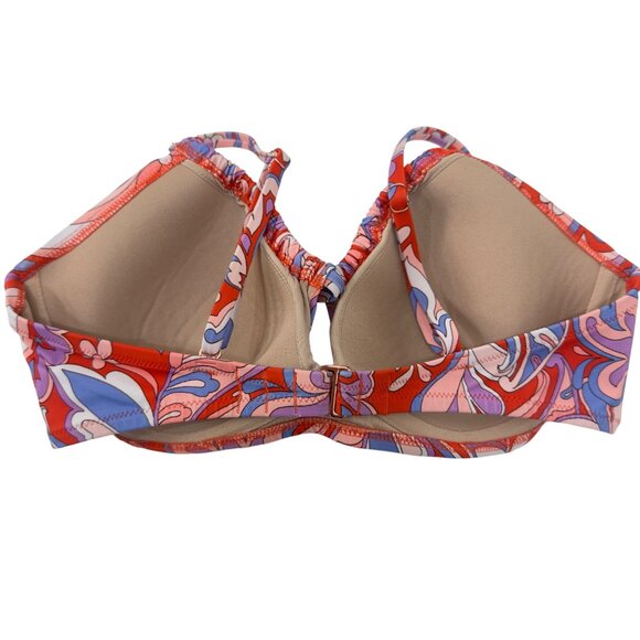Shade & Shore Womens Floral Printed Bikini Top Size 34C Multicolor Nylon/Spandex - Picture 8 of 12